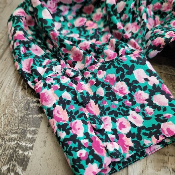 Zara Floral Crop Top Size Medium - Picture 9 of 11